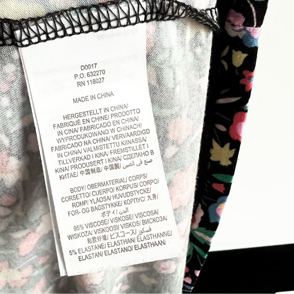 Boden Trim Detail Maxi Dress Black, Multi Floral Bloom Soft Jersey Knit Size 4 - Picture 14 of 16